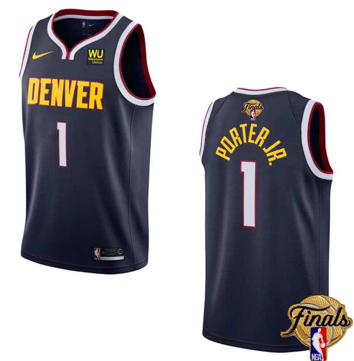 Mens Denver Nuggets #1 Michael Porter Jr. Navy 2023 Finals Icon Edition Stitched Basketball Jersey Dzhi